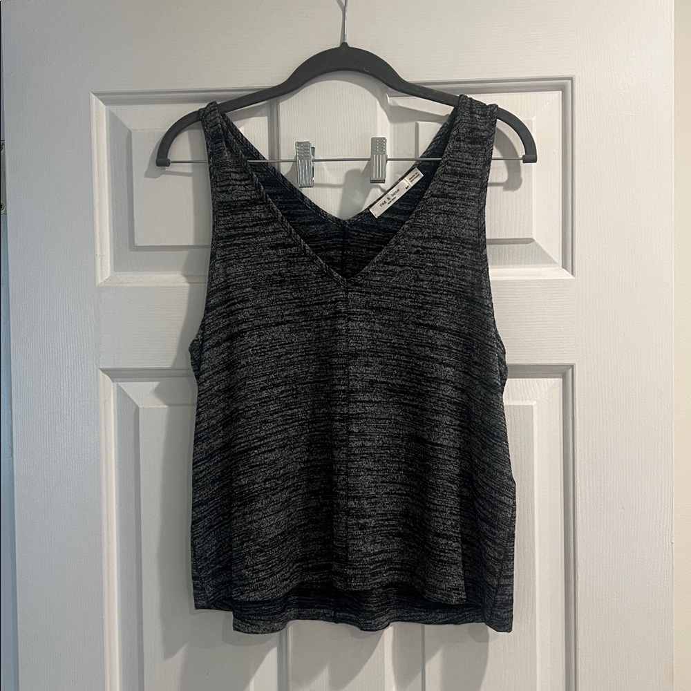 Black Sleeveless V-Neck Top